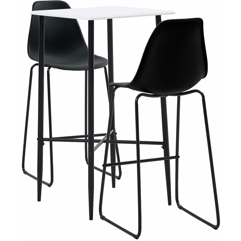 

Juego de mesa alta y taburetes 3 piezas plástico negro