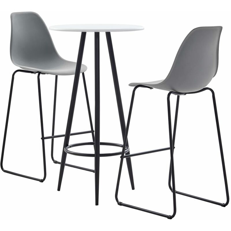 

Juego de Mesa Alta y Taburetes Plástico 3 Piezas Gris - Gris - Vidaxl