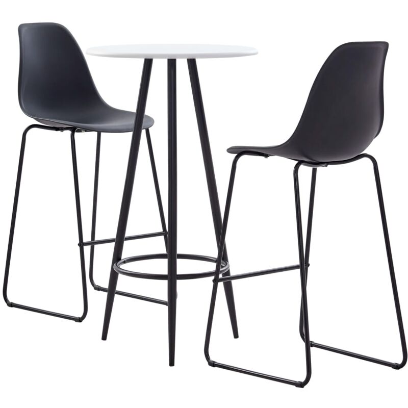 

Juego de Mesa Alta y Taburetes Plástico 3 Piezas Negro - Negro - Vidaxl