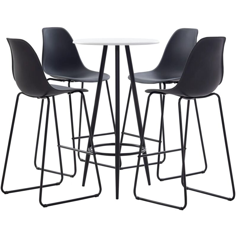 

vidaXL Juego de Mesa Alta y Taburetes Plástico 5 Piezas Negro - Negro
