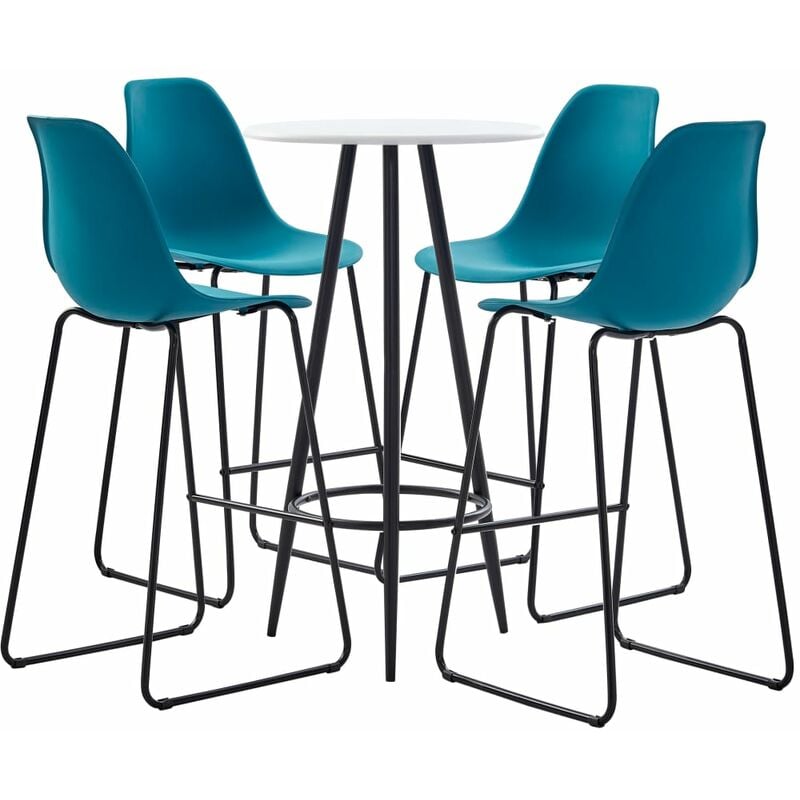 

Juego de Mesa Alta y Taburetes Plástico 5 Piezas Turquesa - Turquesa - Vidaxl