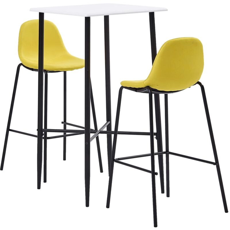 

Juego de mesa alta y taburetes 3 piezas tela amarillo