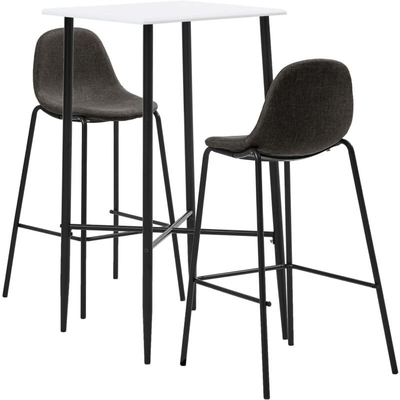 

Juego de Mesa Alta y Taburetes Tela 3 Piezas Gris Oscuro - Gris - Vidaxl