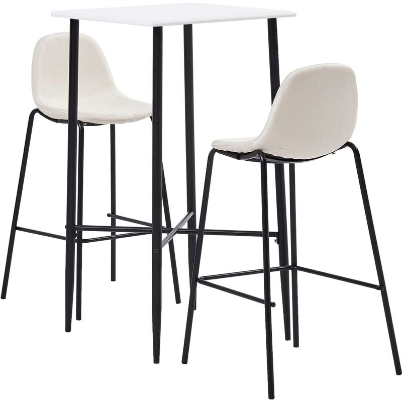 

Juego de Mesa Alta y Taburetes Tela 3 Piezas Crema - Crema - Vidaxl