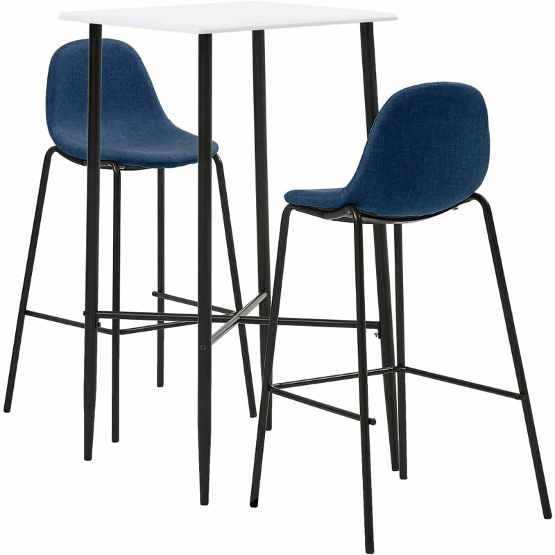 

Juego de Mesa Alta y Taburetes Tela 3 Piezas Azul - Azul - Vidaxl