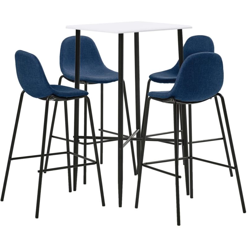 

Juego de Mesa Alta y Taburetes Tela 5 Piezas Azul - Azul - Vidaxl