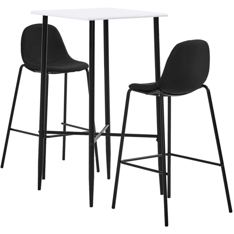 

Juego de Mesa Alta y Taburetes Tela 3 Piezas Negra - Negro - Vidaxl
