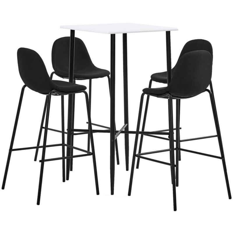 

Juego de Mesa Alta y Taburetes Tela 5 Piezas Negra - Negro - Vidaxl