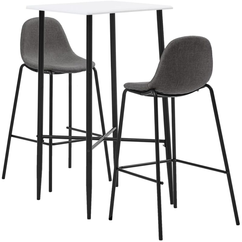 

Juego de Mesa Alta y Taburetes Tela 3 Piezas Gris Topo - Marrón - Vidaxl