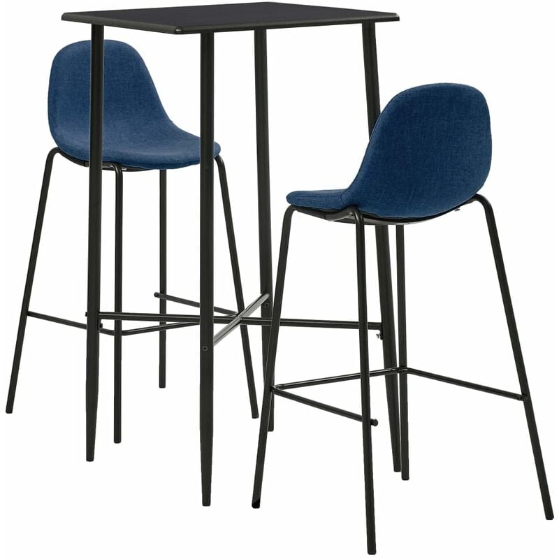 

Juego de mesa alta y taburetes 3 piezas tela azul