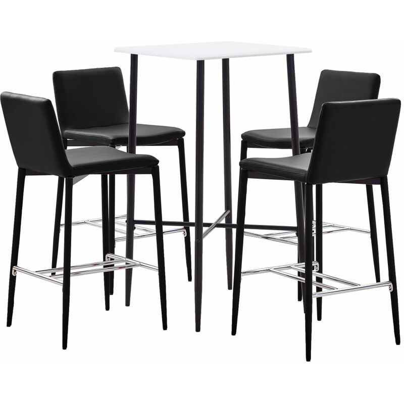 

Juego de mesa alta y taburetes 5 piezas cuero sintético marrón