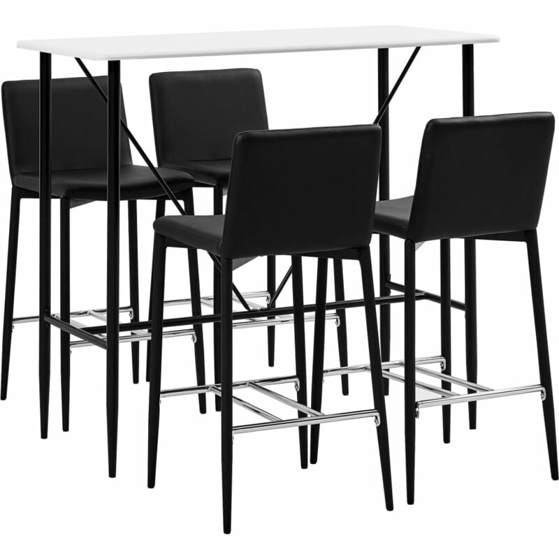 

Juego de mesa alta y taburetes 5 piezas cuero sintético marrón