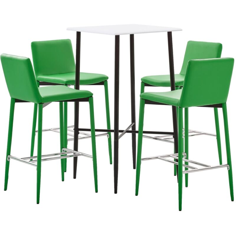 

Juego de Mesa Alta y Taburetes Cuero Sintético 5 Piezas Verde - Verde - Vidaxl