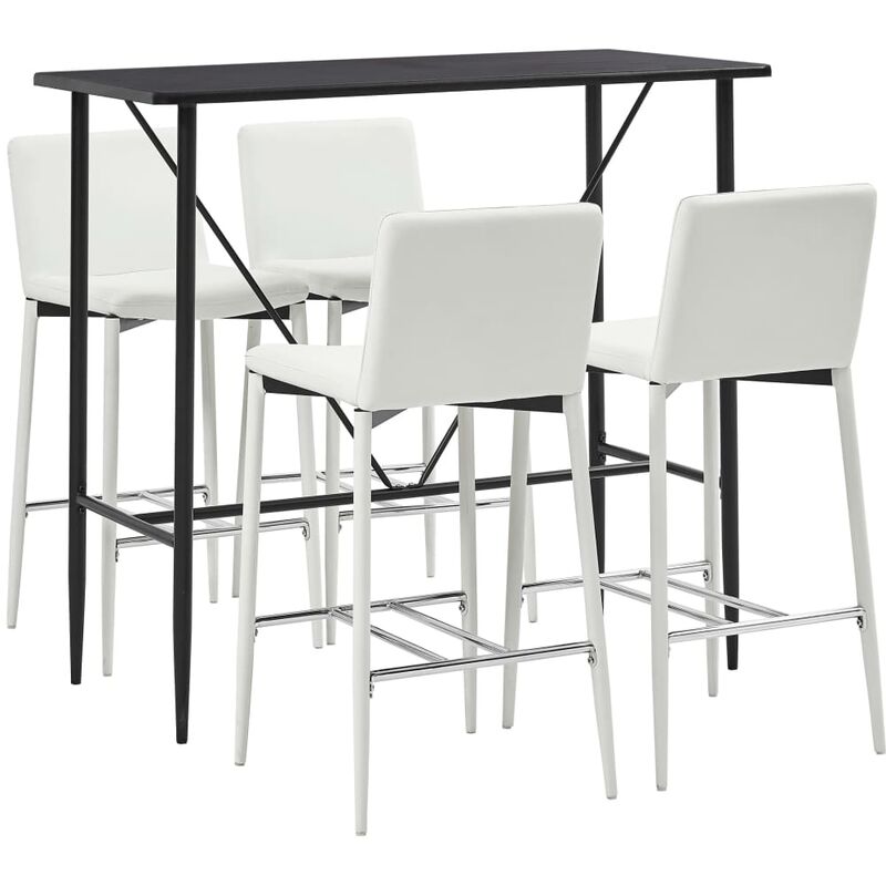 

Juego de Mesa Alta y Taburetes 5 Piezas Cuero Sintético Blanco - Blanco - Vidaxl