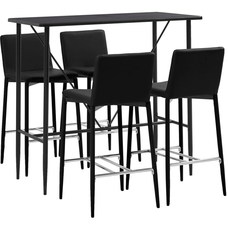 

Juego de Mesa Alta y Taburetes 5 Piezas Cuero Sintético Marrón - Marrón - Vidaxl