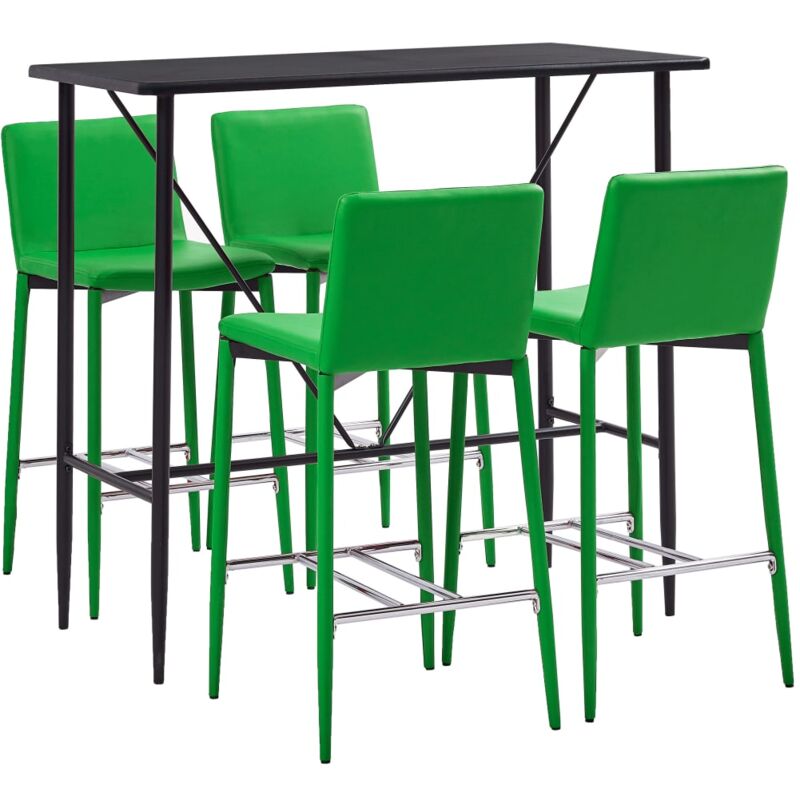 

Juego de Mesa Alta y Taburetes 5 Piezas Cuero Sintético Verde - Verde - Vidaxl