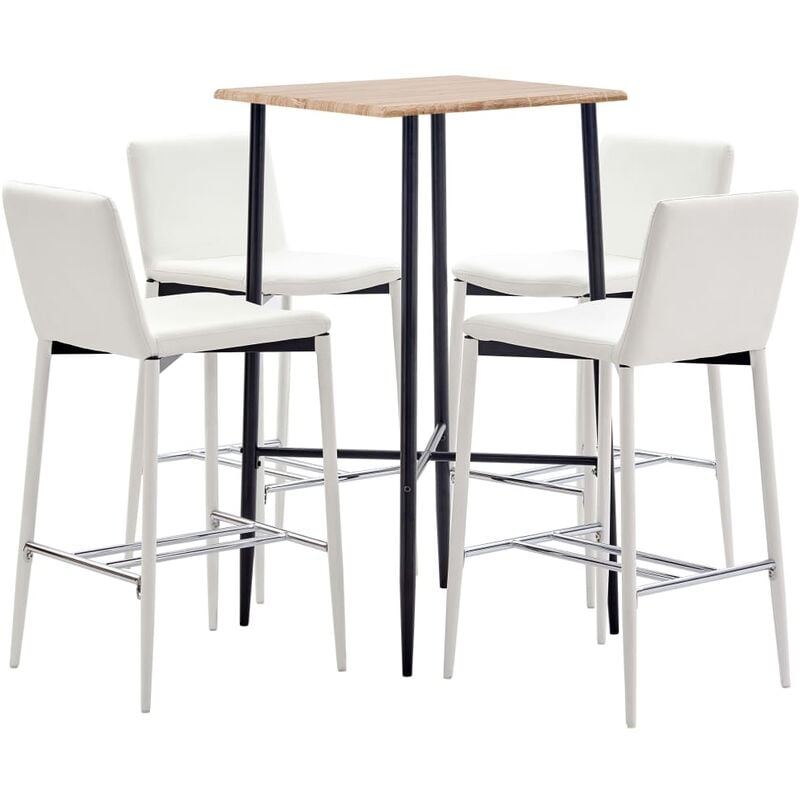 

Juego de Mesa Alta y Taburetes Cuero Sintético 5 Piezas Blanco - Blanco - Vidaxl