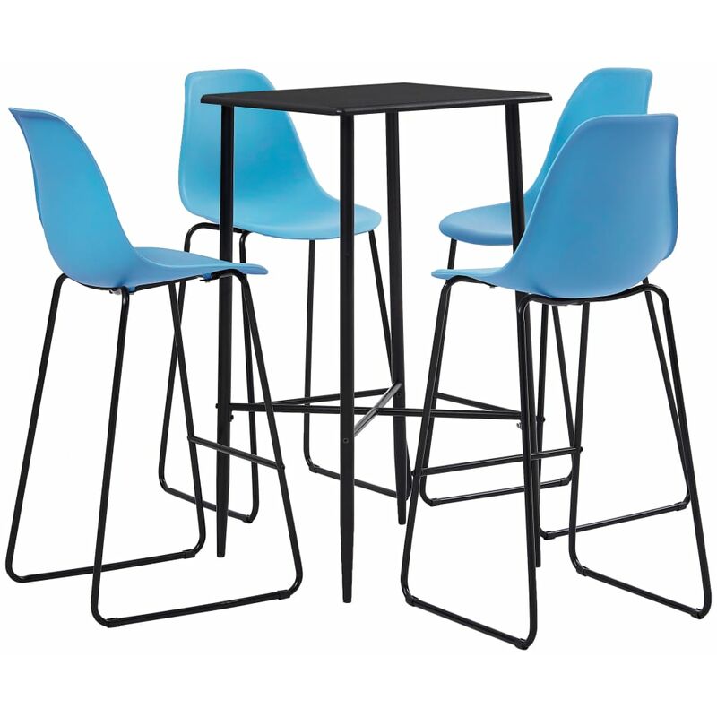 

Juego de mesa alta y taburetes 5 piezas plástico azul