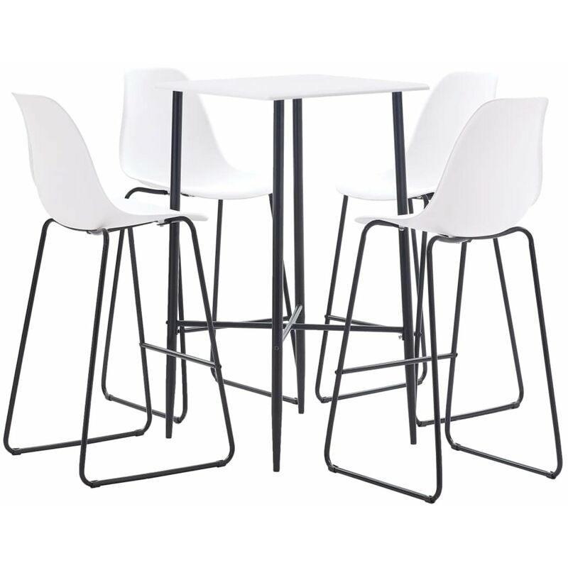 

Juego de mesa alta y taburetes 5 piezas plastico blanco