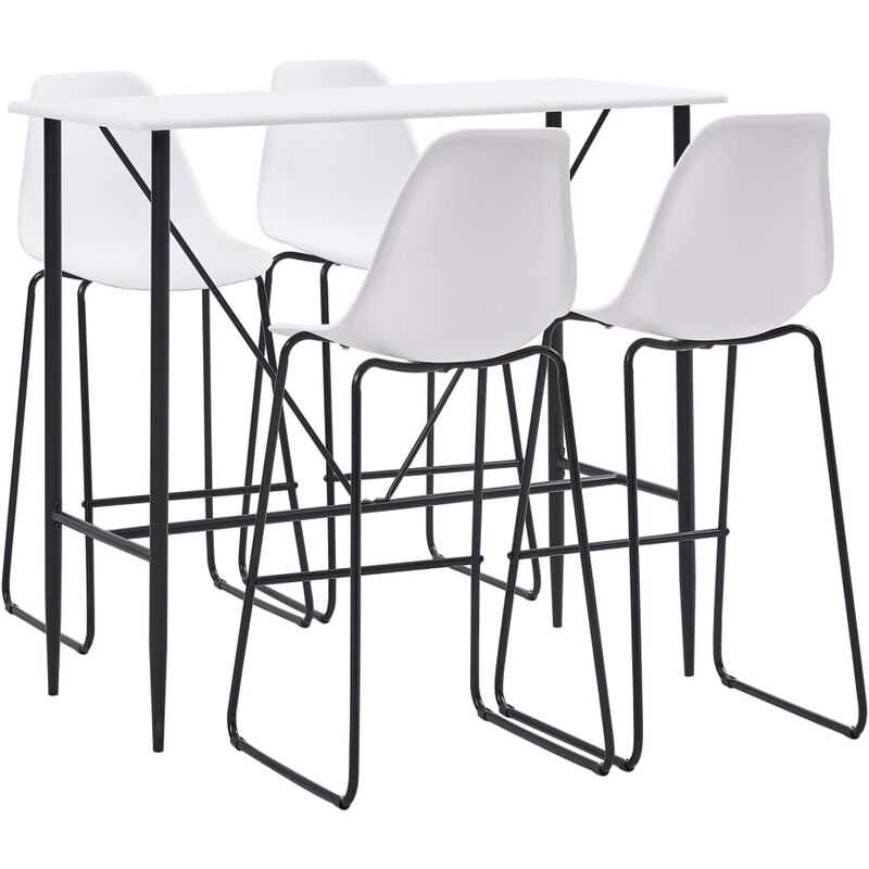 

Juego de mesa alta y taburetes 5 piezas plástico blanco