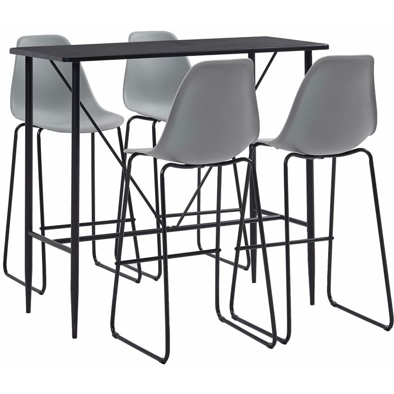 

Juego de Mesa Alta y Taburetes 5 Piezas Plástico Gris - Gris - Vidaxl