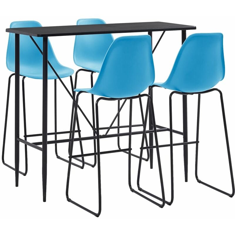

Juego de Mesa Alta y Taburetes 5 Piezas Plástico Azul - Azul - Vidaxl