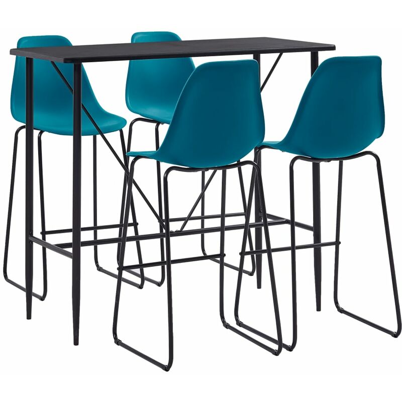 

Juego de Mesa Alta y Taburetes 5 Piezas Plástico Turquesa - Turquesa - Vidaxl