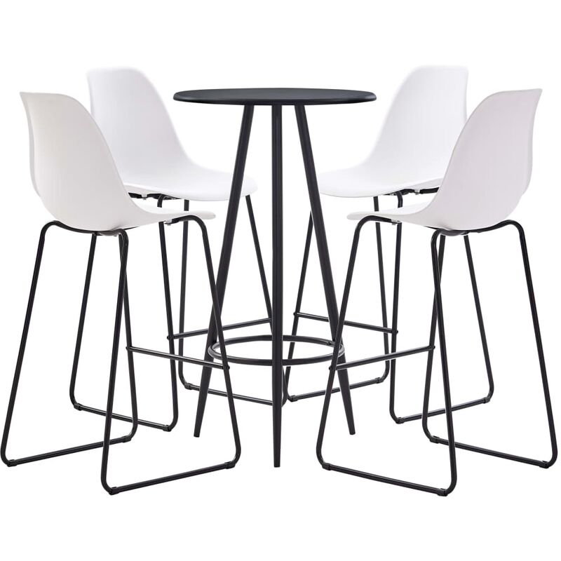 

Juego de mesa alta y taburetes 5 piezas plastico blanco