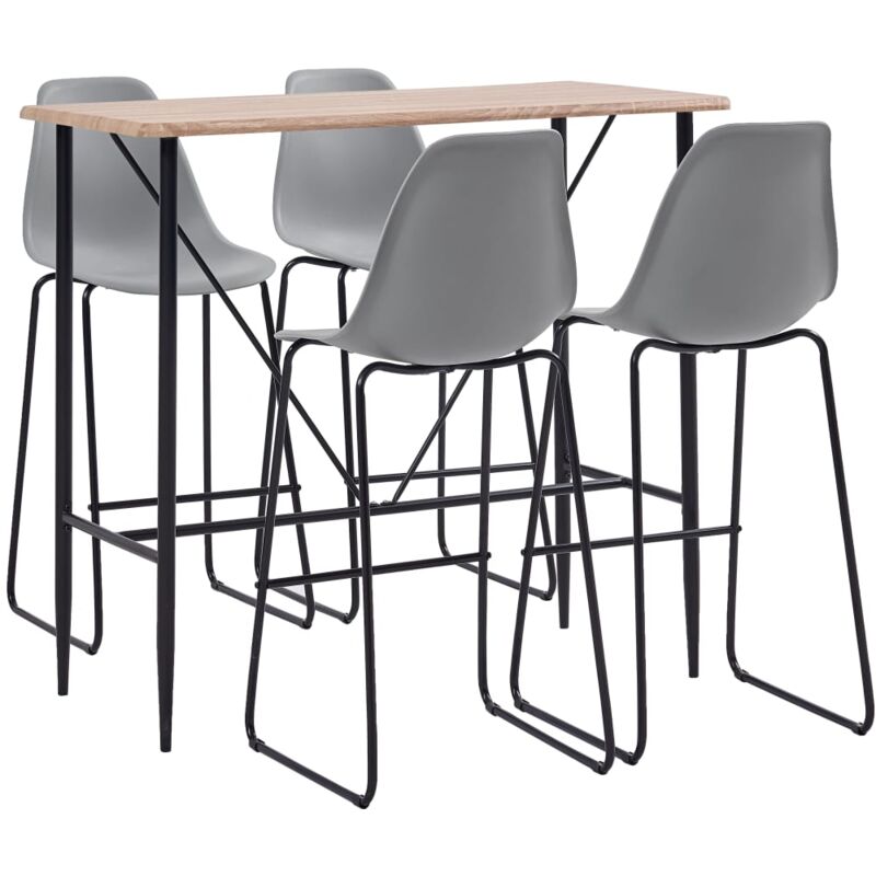 

Juego de Mesa Alta y Taburetes 5 Piezas Plástico Gris - Gris - Vidaxl