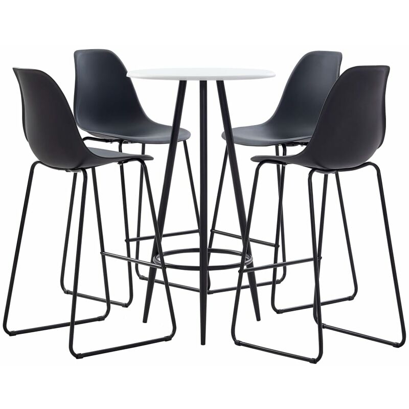 

Juego de mesa alta y taburetes 5 piezas plástico negro
