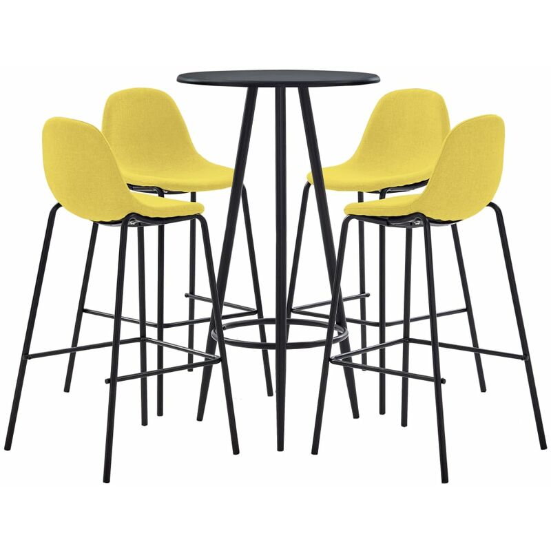 

Juego de mesa alta y taburetes 5 piezas tela amarillo