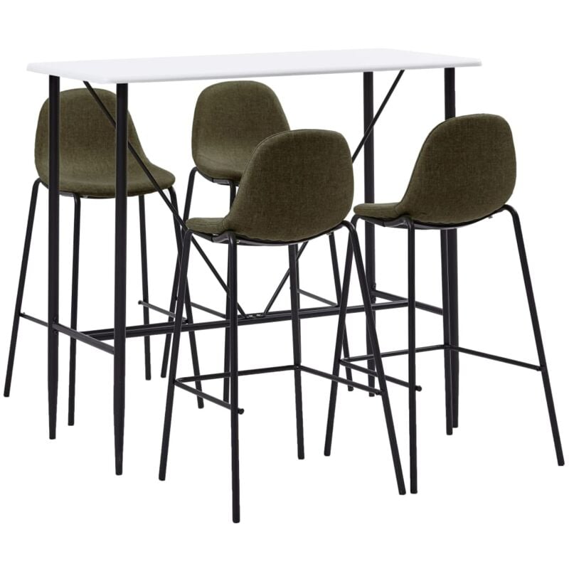 

Juego de Mesa Alta y Taburetes 5 Piezas Tela Marrón - Marrón - Vidaxl