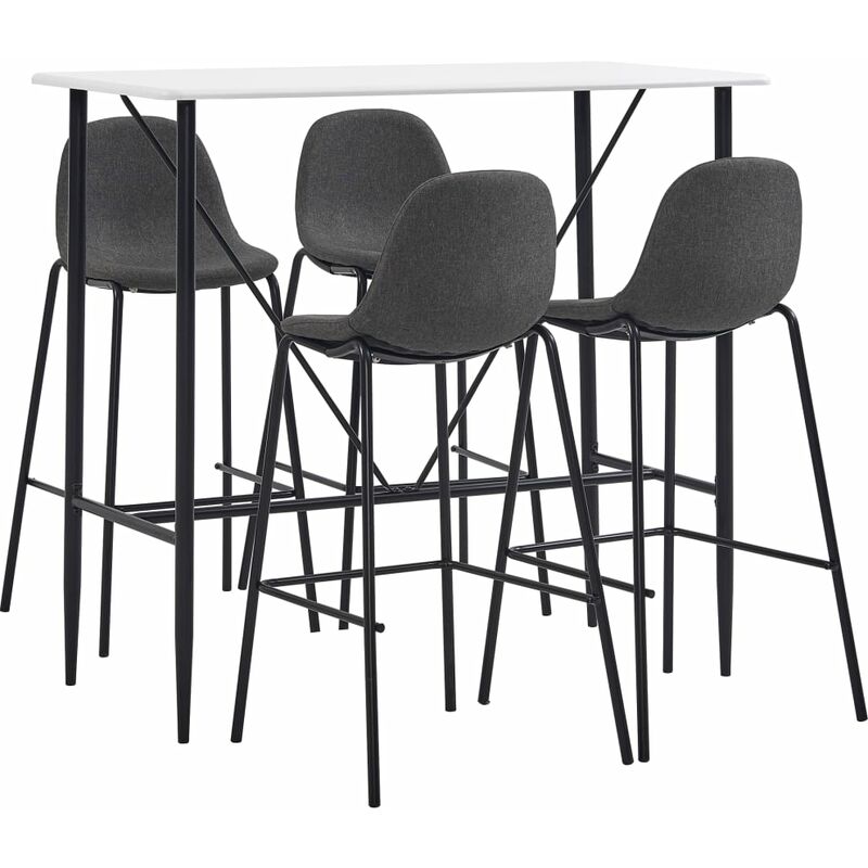 

Juego de Mesa Alta y Taburetes 5 Piezas Tela Gris Oscuro - Gris - Vidaxl