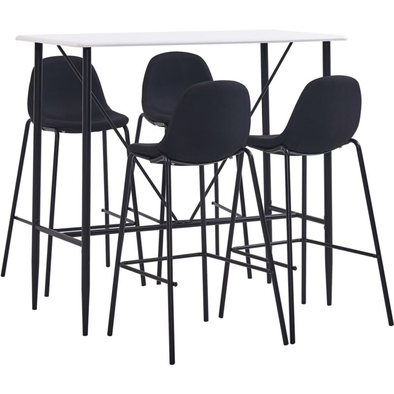 

Juego de Mesa Alta y Taburetes 5 Piezas Tela Negra - Negro - Vidaxl