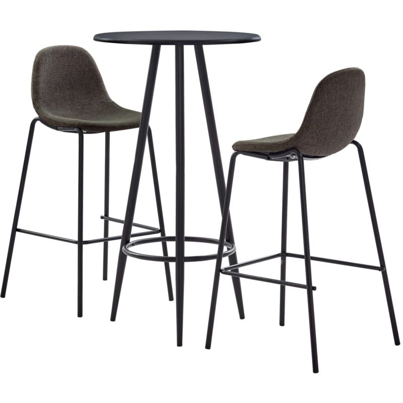 

Juego de Mesa Alta y Taburetes Tela 3 Piezas Gris Oscuro - Gris - Vidaxl