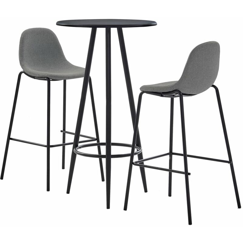 

Juego de Mesa Alta y Taburetes Tela 3 Piezas Gris Topo - Marrón - Vidaxl