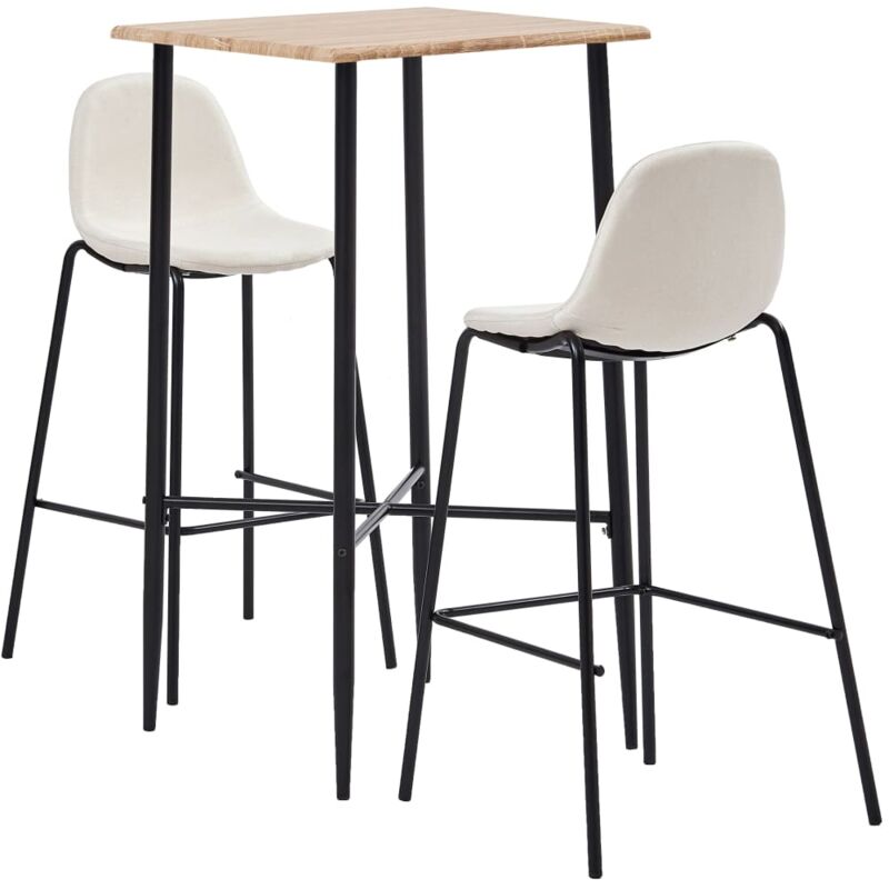

Juego de Mesa Alta y Taburetes Tela 3 Piezas Crema - Crema - Vidaxl