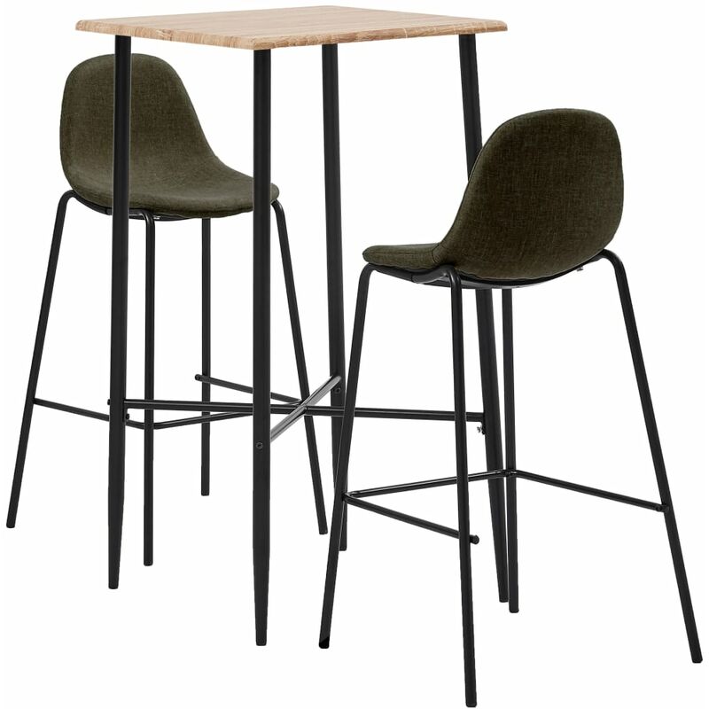 

Juego de Mesa Alta y Taburetes Tela 3 Piezas Marrón - Marrón - Vidaxl