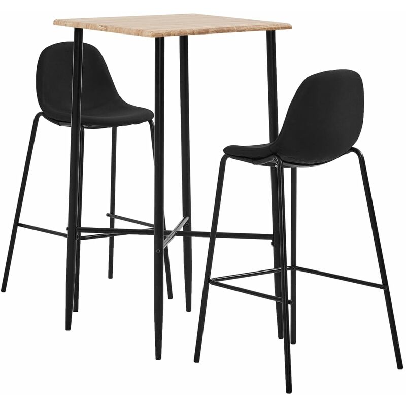 

Juego de Mesa Alta y Taburetes Tela 3 Piezas Negra - Negro - Vidaxl