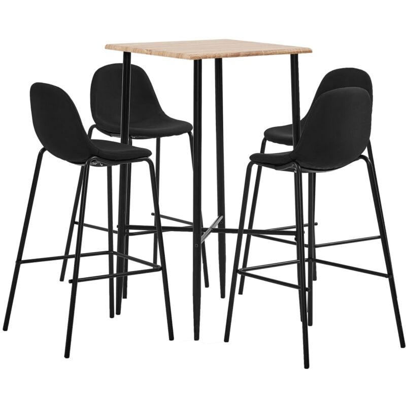 

Juego de Mesa Alta y Taburetes Tela 5 Piezas Negra - Negro - Vidaxl