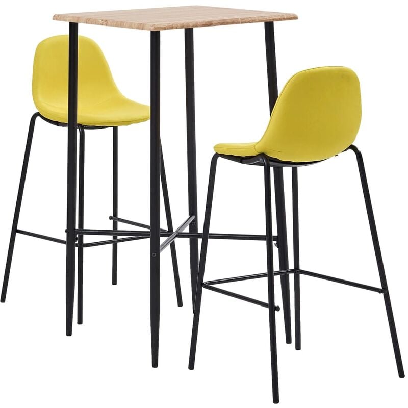

Juego de Mesa Alta y Taburetes Tela 3 Piezas Amarillo - Amarillo - Vidaxl