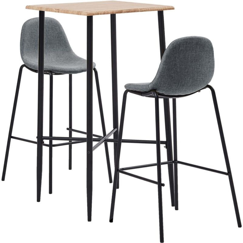 

Juego de Mesa Alta y Taburetes Tela 3 Piezas Gris Claro - Gris - Vidaxl
