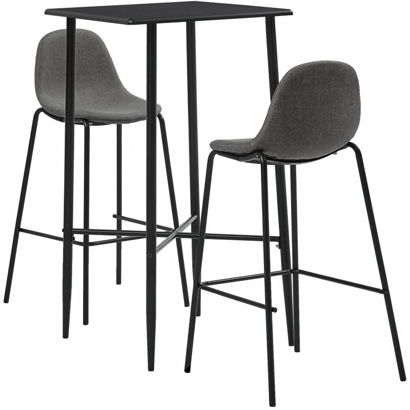 

Juego de Mesa Alta y Taburetes Tela 3 Piezas Gris Topo - Marrón - Vidaxl