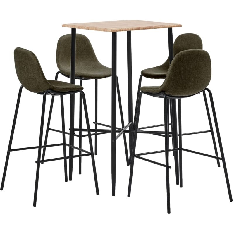

Juego de Mesa Alta y Taburetes Tela 5 Piezas Marrón - Marrón - Vidaxl