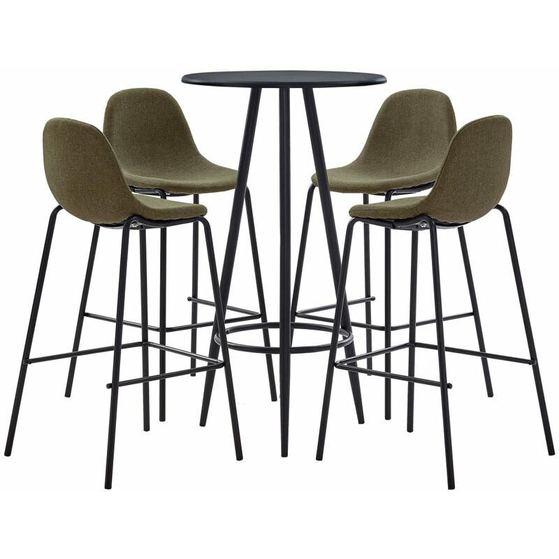 

Rogal Home&Deco Juego de mesa alta y taburetes 5 piezas tela marrón