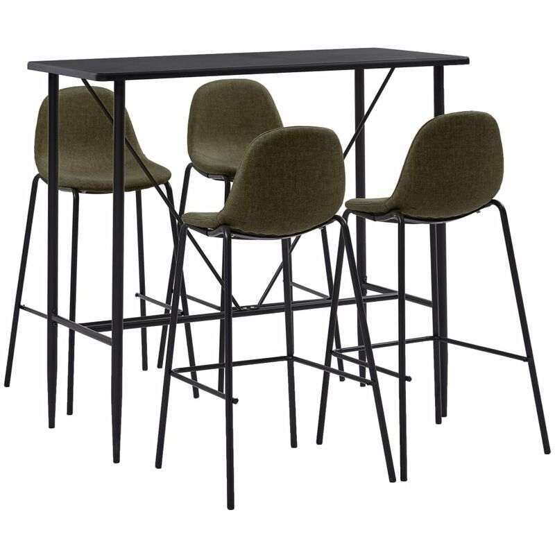 

Rogal Home&Deco Juego de mesa alta y taburetes 5 piezas tela marrón