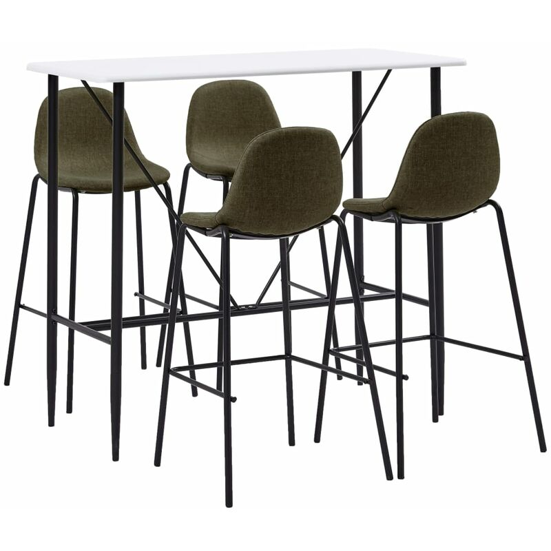 

Rogal Home&Deco Juego de mesa alta y taburetes 5 piezas tela marrón