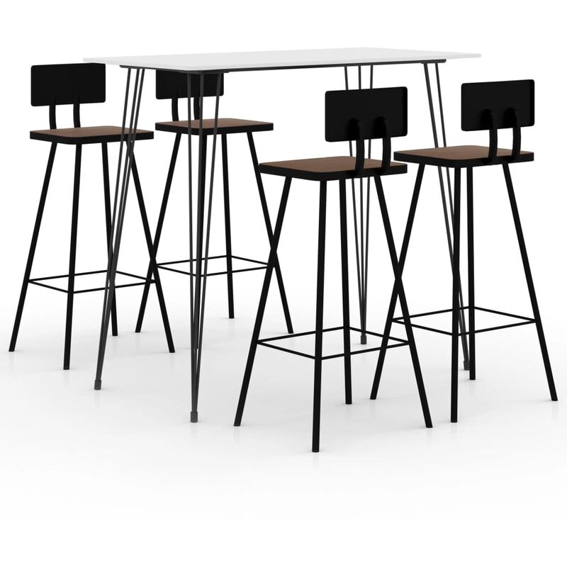 

Juego de Mesa Alta y Taburetes de Bar 5 Piezas Blanco - Blanco - Vidaxl