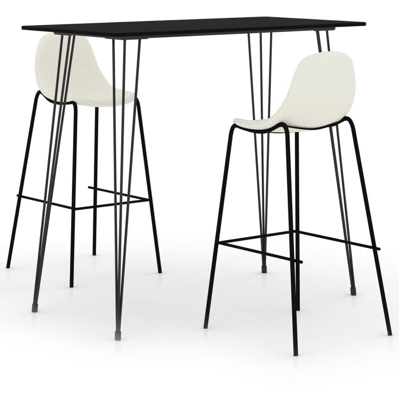

Juego de mesa alta y taburetes de bar 3 piezas negro