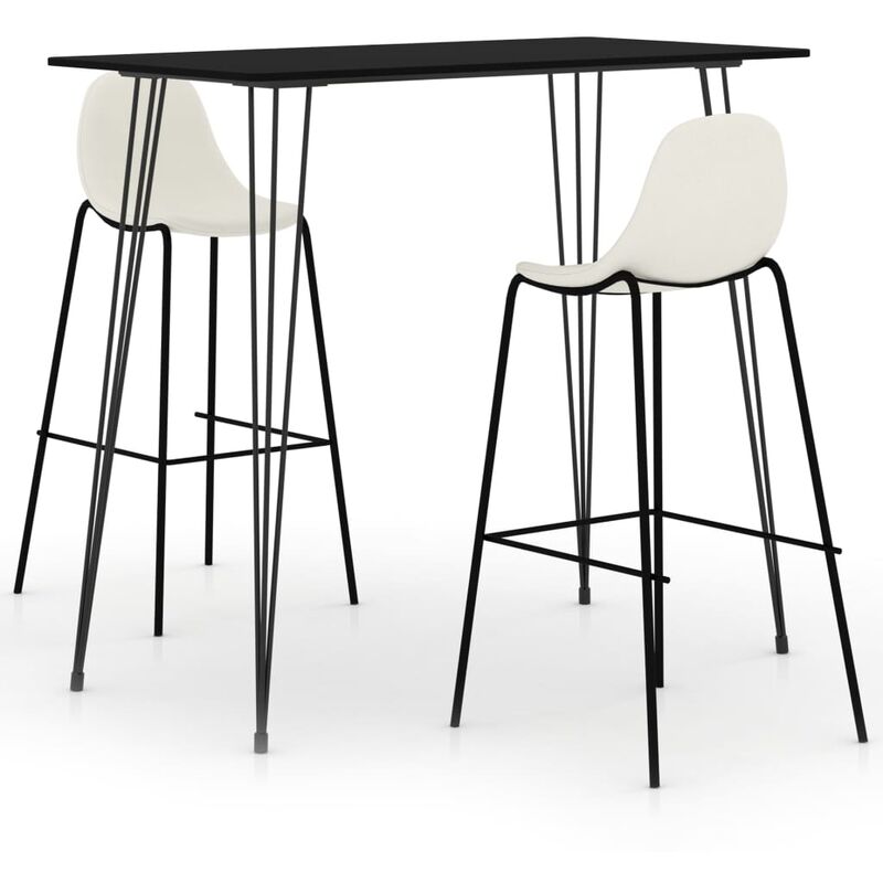 

Juego de Mesa Alta y Taburetes de Bar 3 Piezas Negro - Negro - Vidaxl